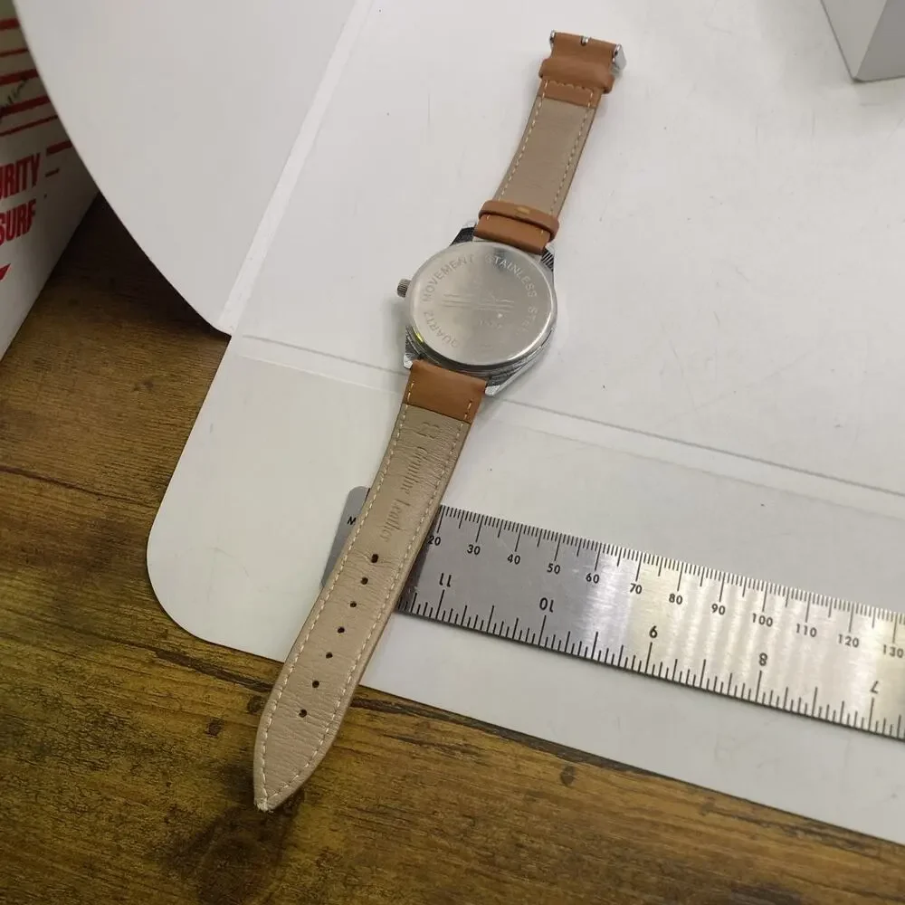 Mens Full Glow Brown Leather Watch New Battery